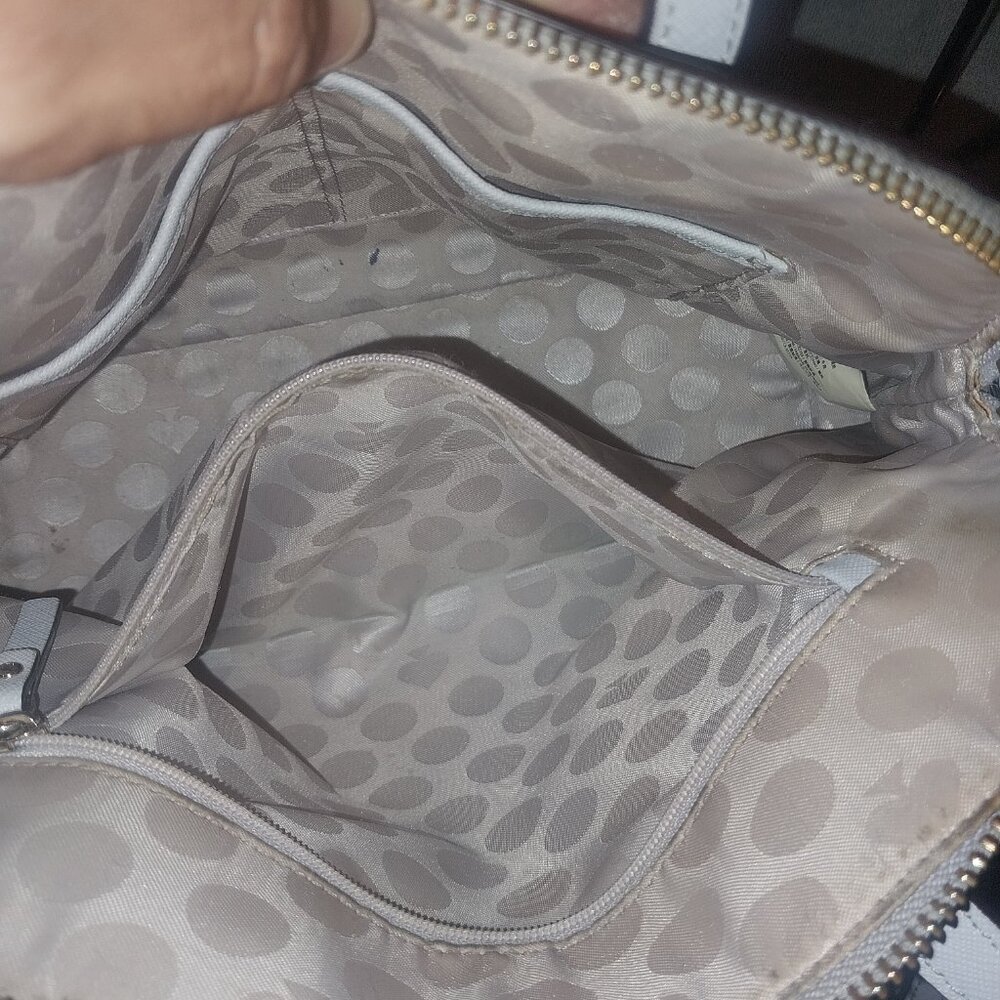 KATE SPADE 2WAY LIGHT GREY LEATHER CROSSBODY/ HAND BAG - Picture 13 of 15